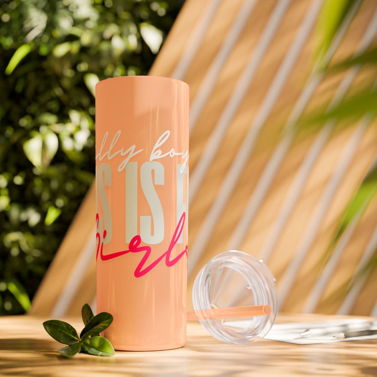 Silly boys EMS is for Girl Skinny Tumbler with Straw - 20oz Travel Cup