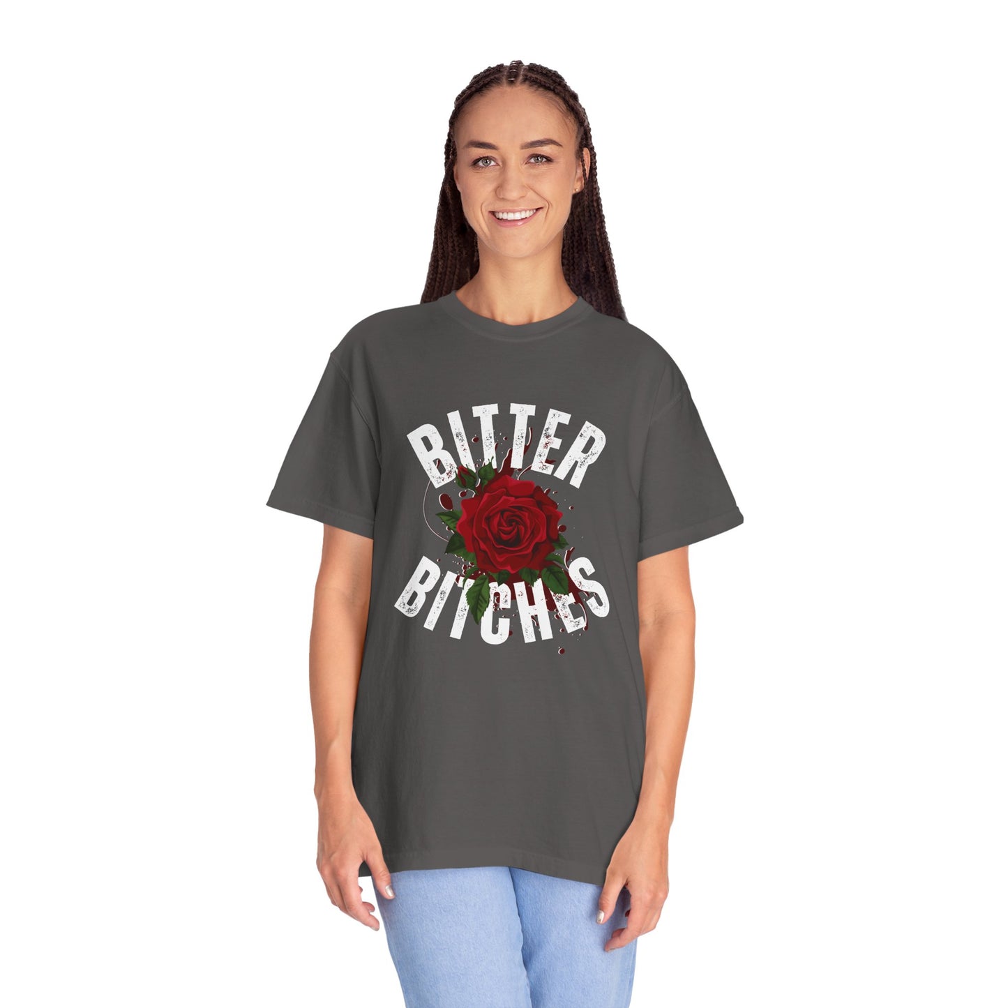 Bitter Bitches T-Shirt, Trendy Rose Graphic Tee, Unisex Apparel Gift, Casual Fashion, Statement Top, Birthday Gift, Gift for Friends