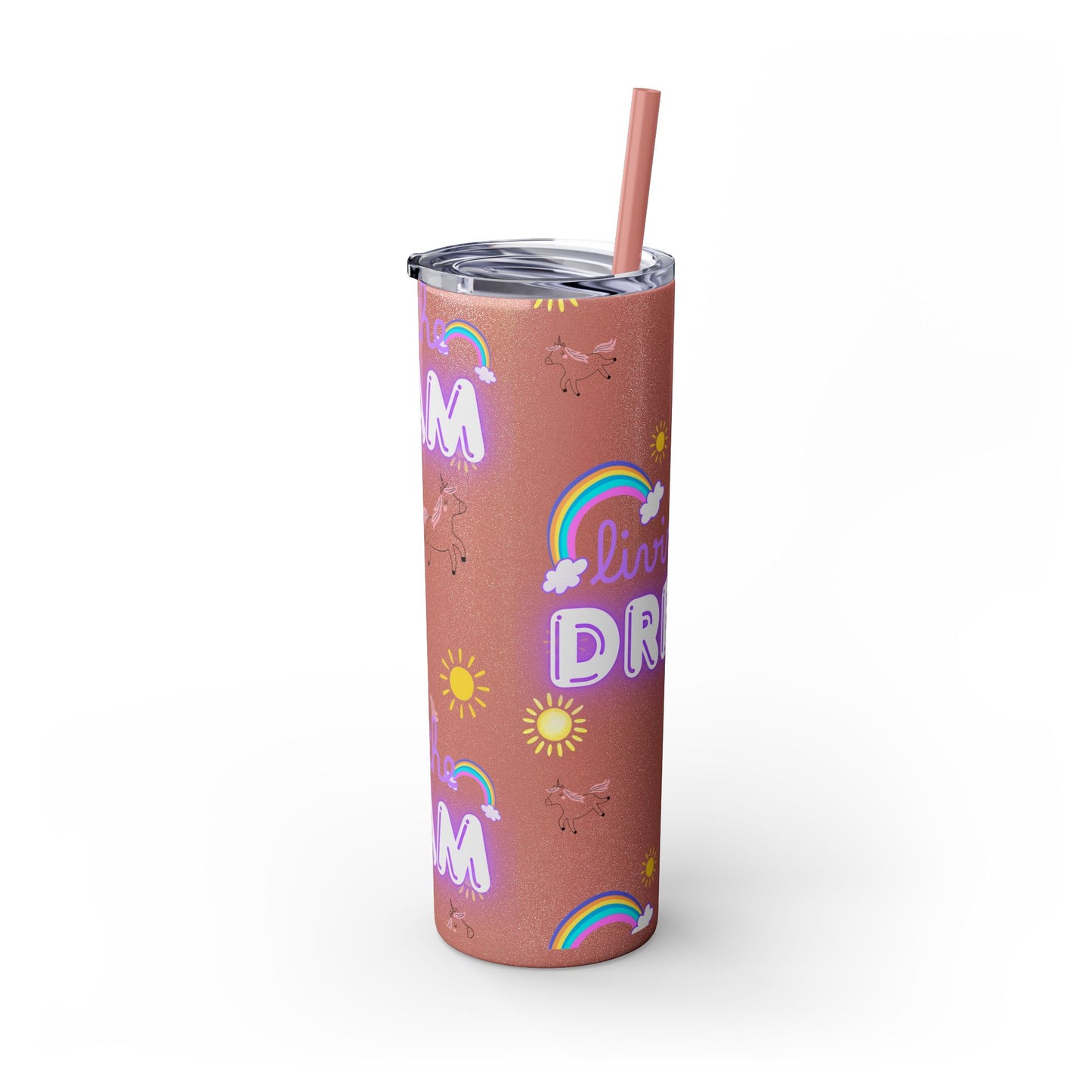 Motivational Unicorn Tumbler - 20oz "Livin' the Dream" funny gift for nurses, EMT’s, paramedics