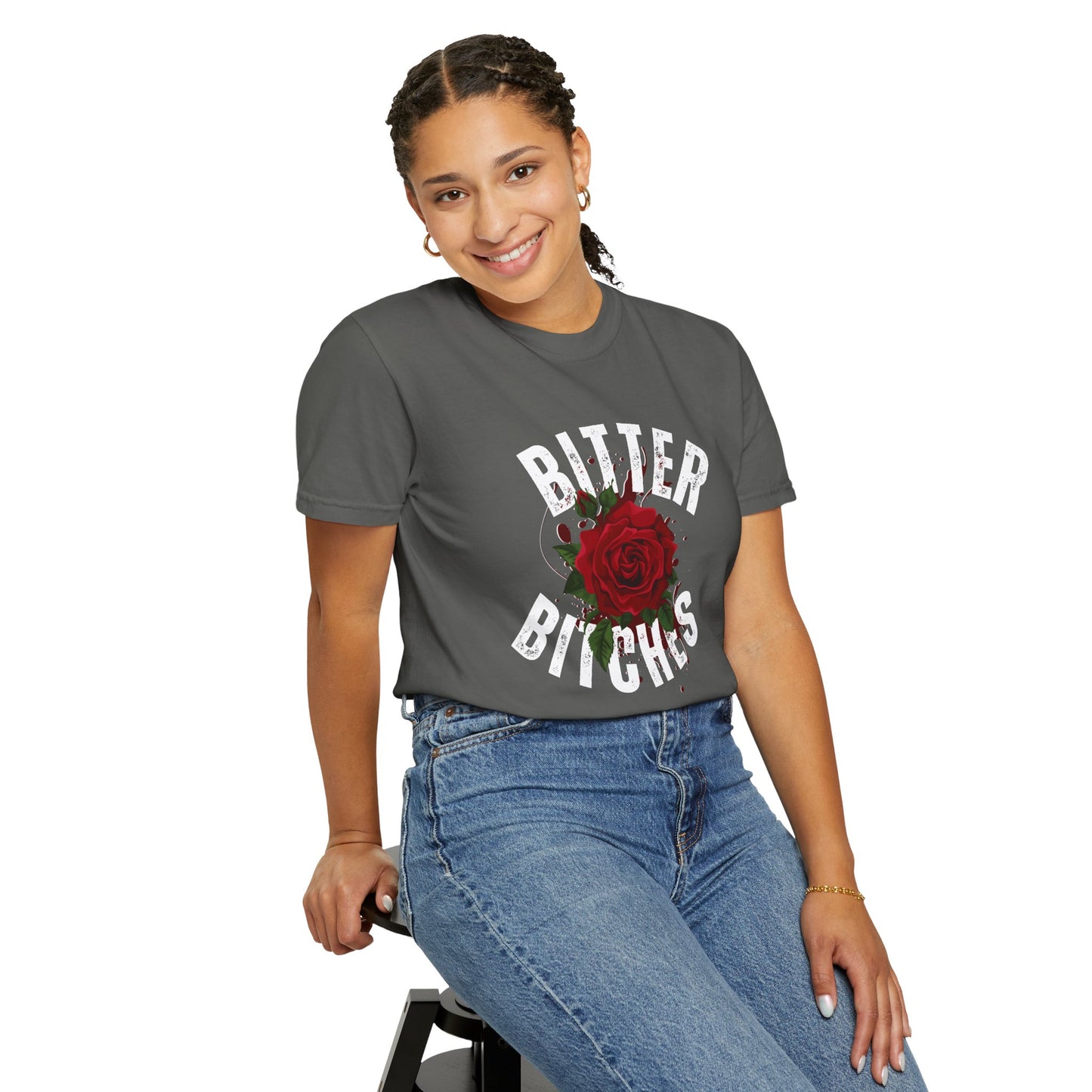 Bitter Bitches T-Shirt, Trendy Rose Graphic Tee, Unisex Apparel Gift, Casual Fashion, Statement Top, Birthday Gift, Gift for Friends