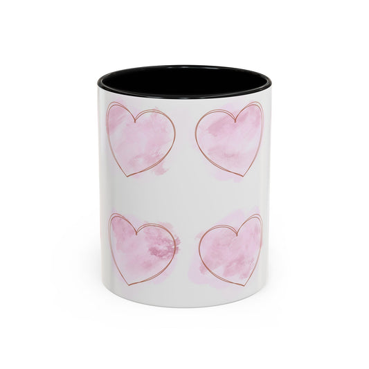 Watercolor Pink Heart Coffee Mug - Perfect for Mother’s Day