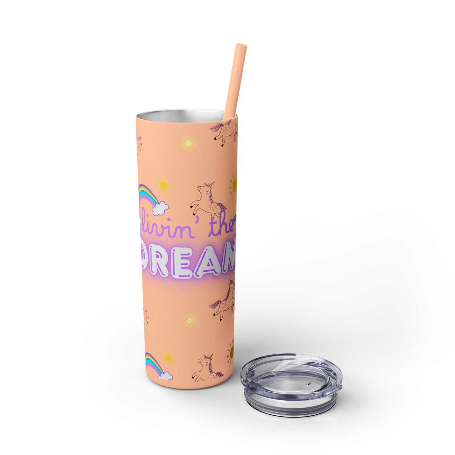 Motivational Unicorn Tumbler - 20oz "Livin' the Dream" funny gift for nurses, EMT’s, paramedics