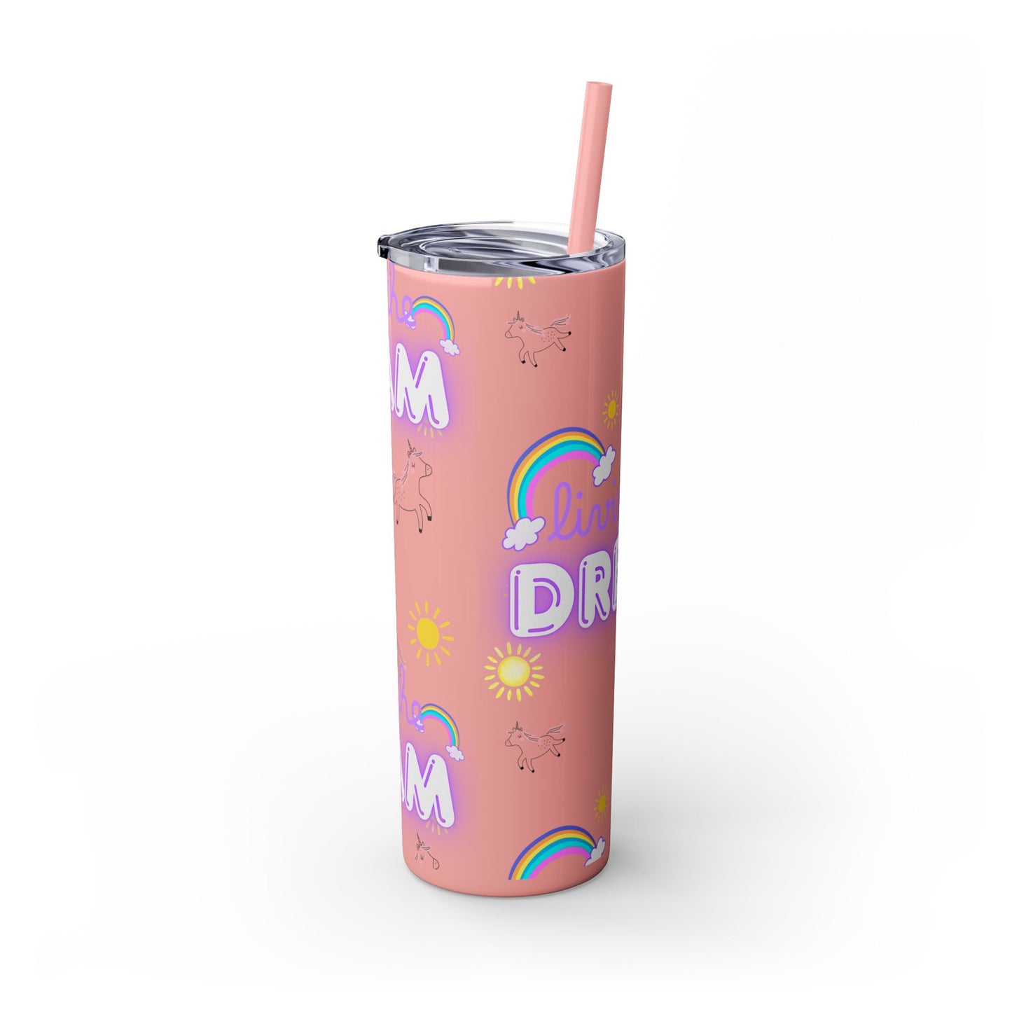 Motivational Unicorn Tumbler - 20oz "Livin' the Dream" funny gift for nurses, EMT’s, paramedics