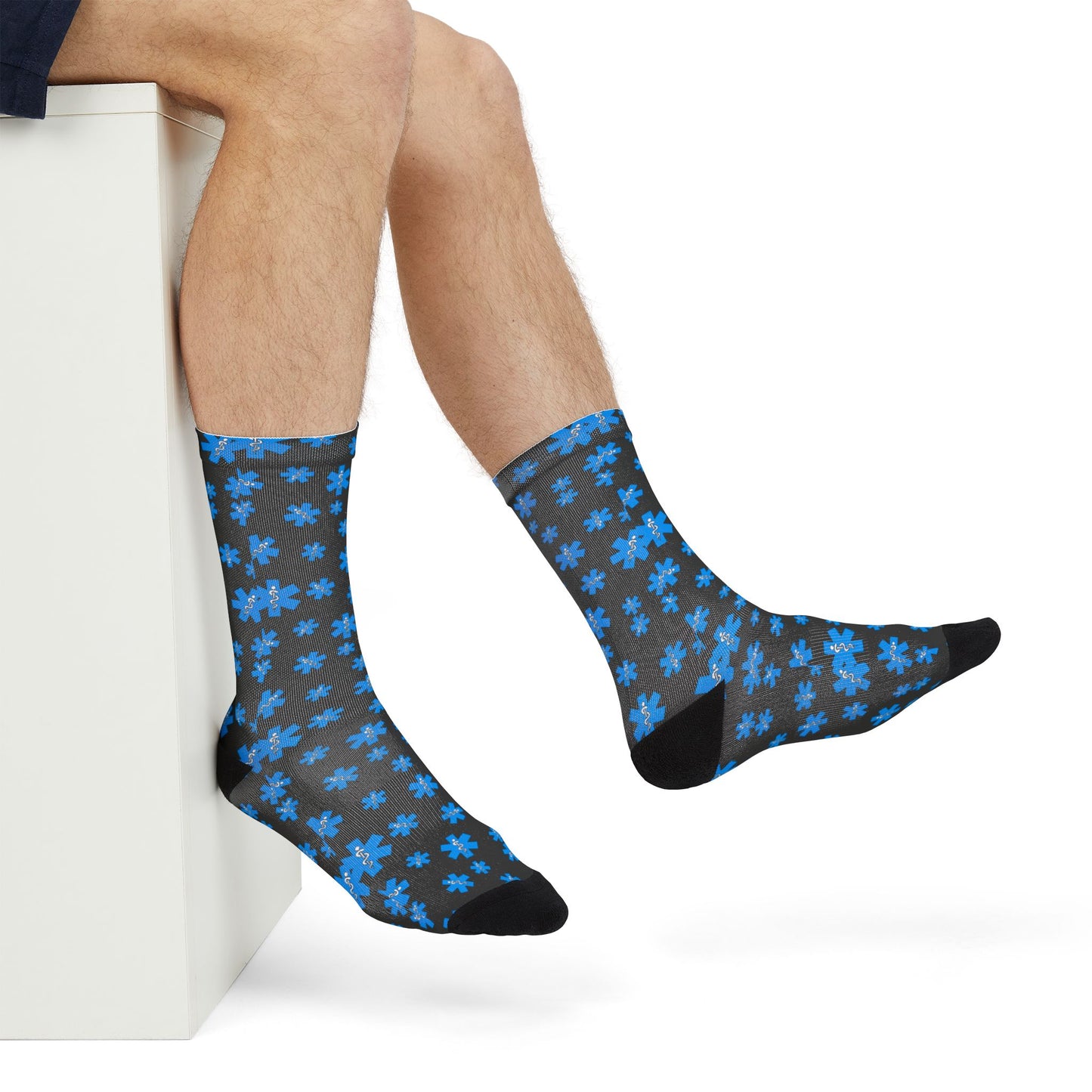 EMS | EMT Sublimation Crew Socks - Star of Life Design