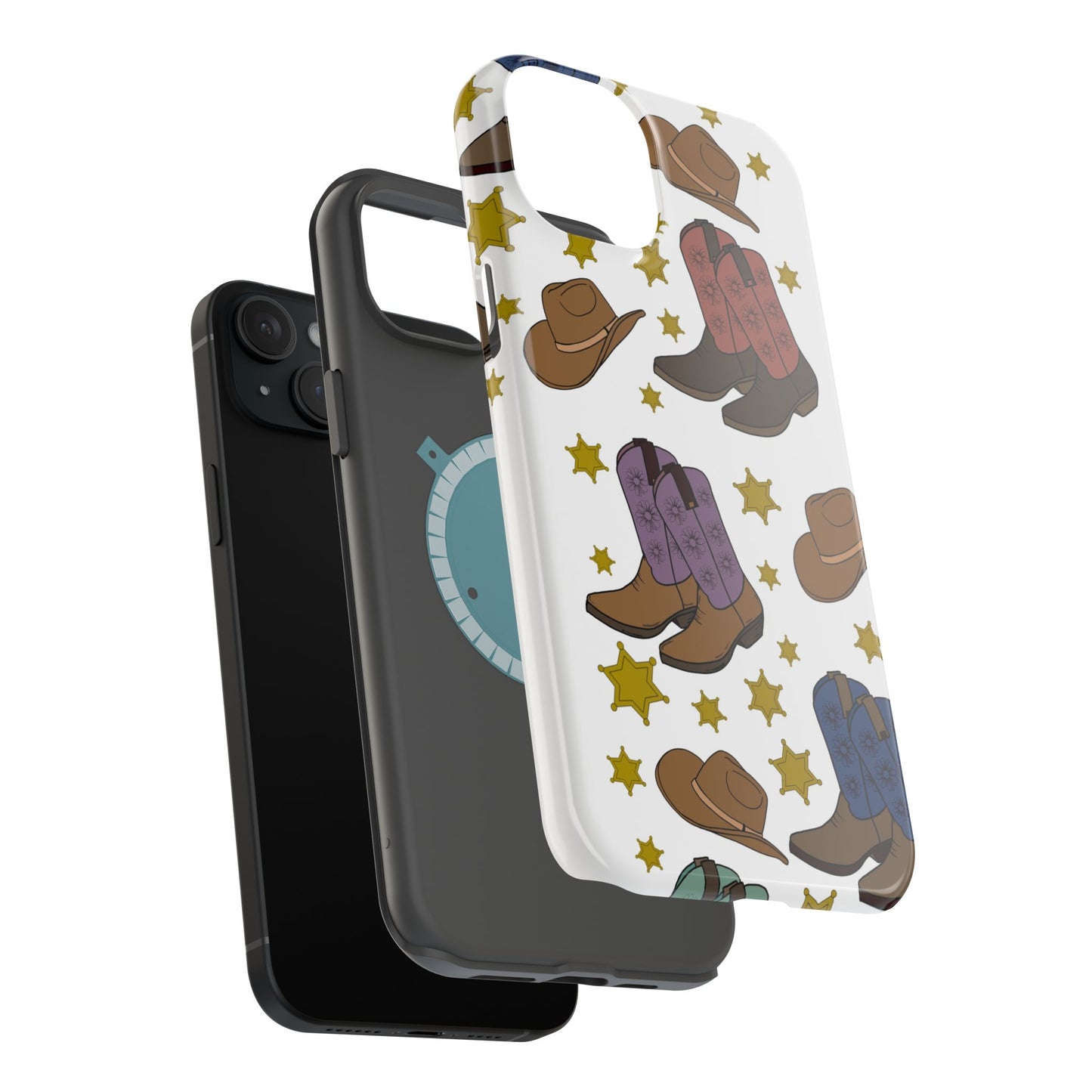 Cowboy Boots Magnetic Tough Case - Durable Phone Protection with Western Flair