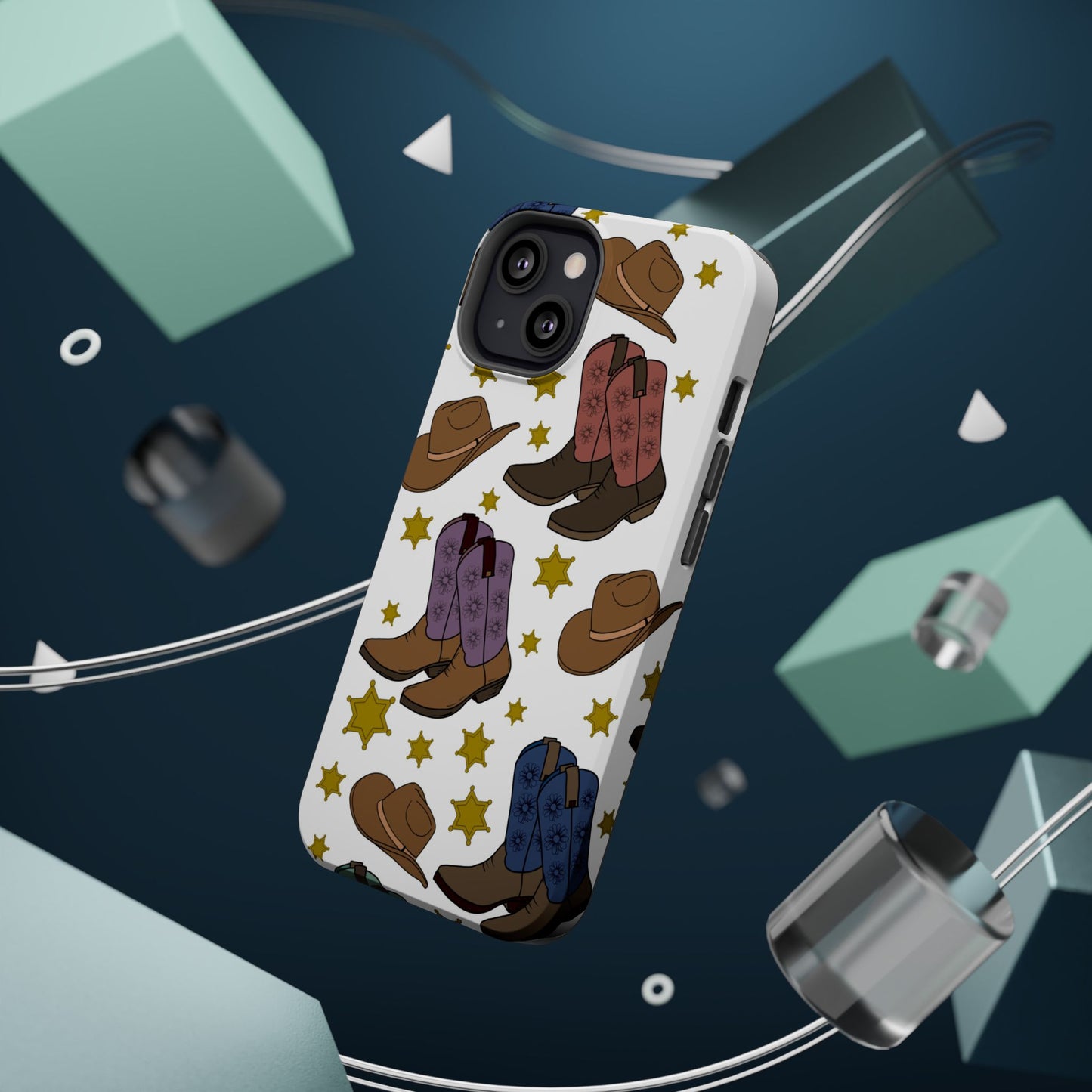 Cowboy Boots Magnetic Tough Case - Durable Phone Protection with Western Flair