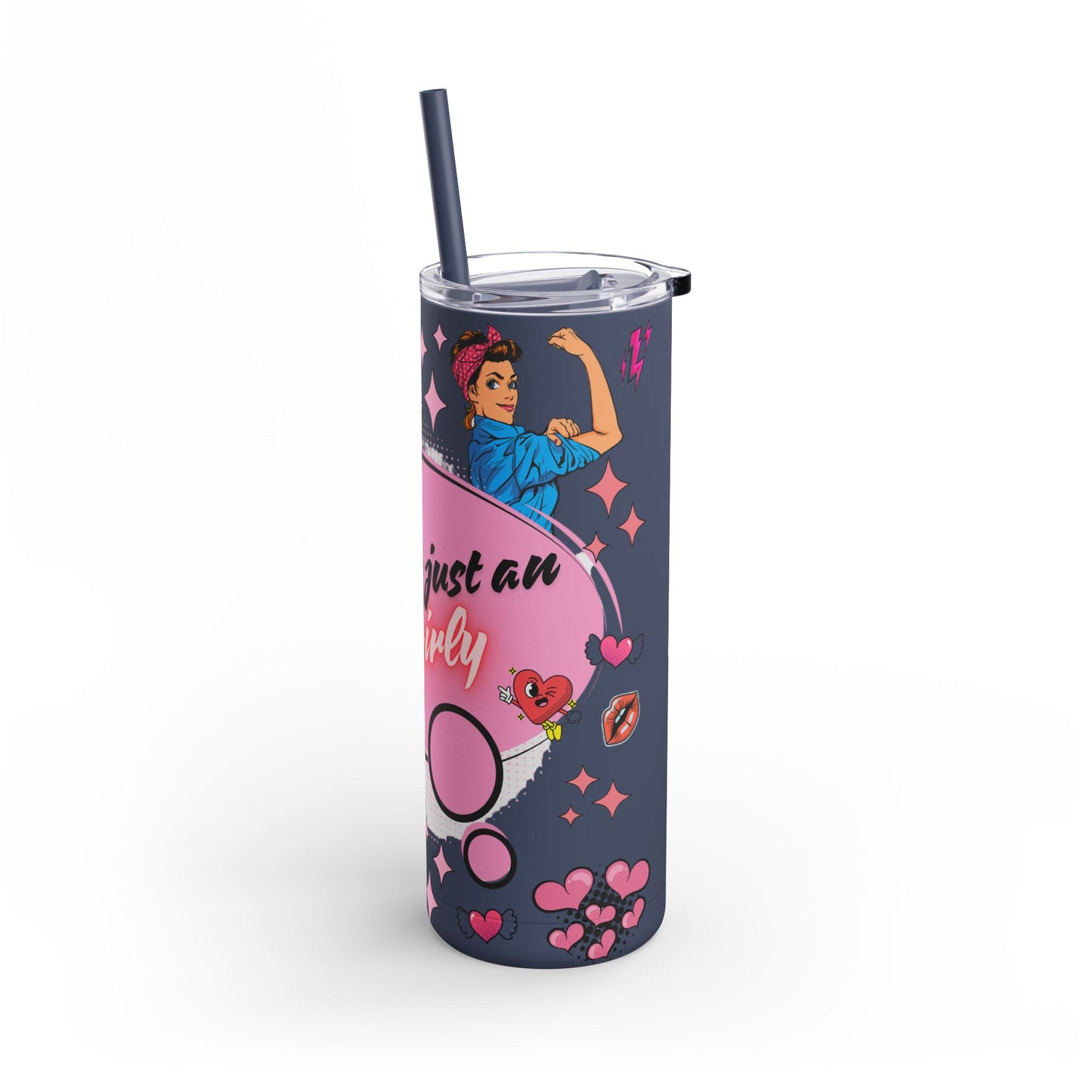 EMT Girly Skinny Tumbler - 20oz Matte Drinkware for Medical Professionals