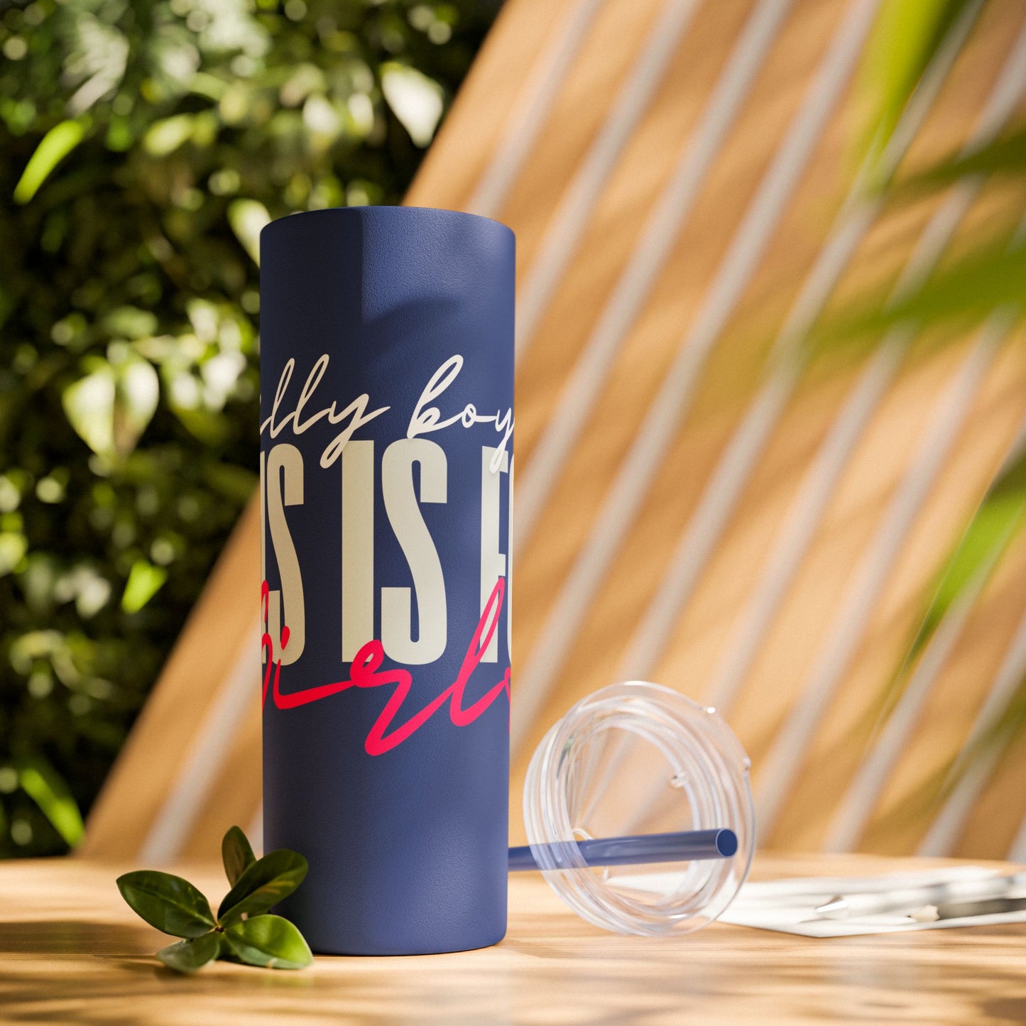 Silly boys EMS is for Girl Skinny Tumbler with Straw - 20oz Travel Cup