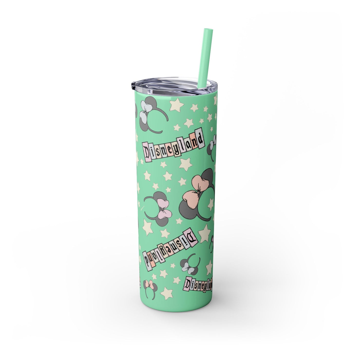 Disneyland Skinny Tumbler with Straw - 20oz - Cute Mickey Mouse Design for Theme Park Lovers
