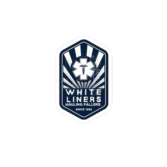 Vintage EMS White Liners Kiss-Cut Stickers, EMT Decals for Laptop, Car, Water Bottle, Gifts for First Responders, Emergency Services