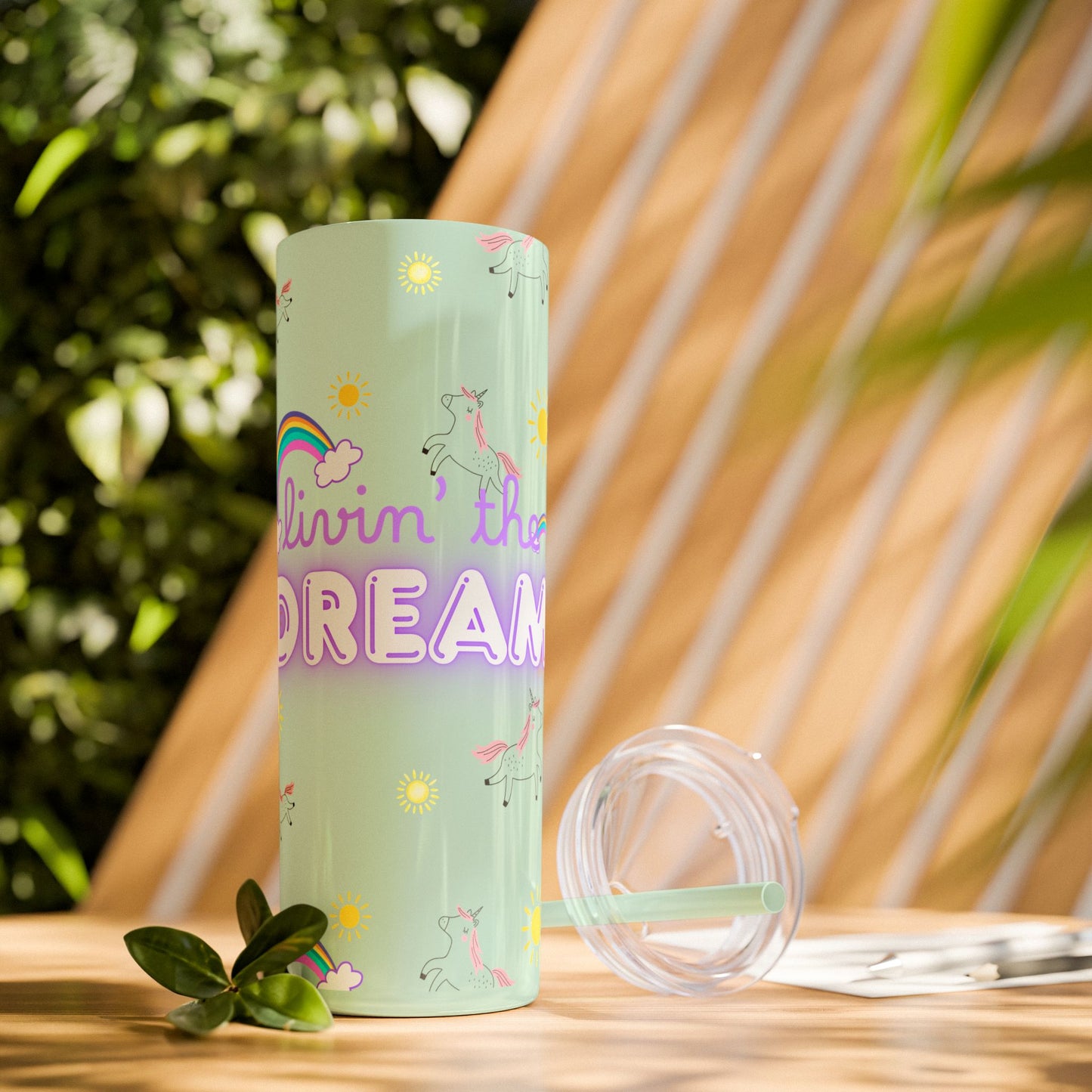 Motivational Unicorn Tumbler - 20oz "Livin' the Dream" funny gift for nurses, EMT’s, paramedics
