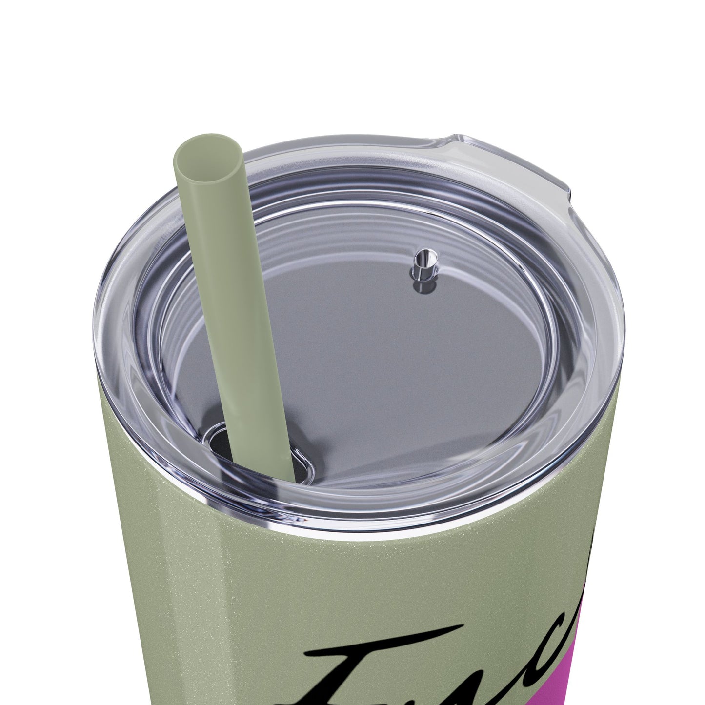 Funny 20oz Skinny Tumbler with Straw - "Fuck You" Design