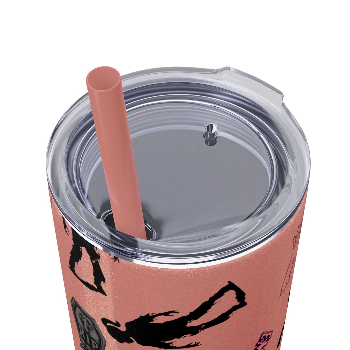 EMS Barbie Skinny Tumbler with Straw | EMS Travel Cup | zombie Drinkware| EMT Gift |Horror Movie Lover Cup