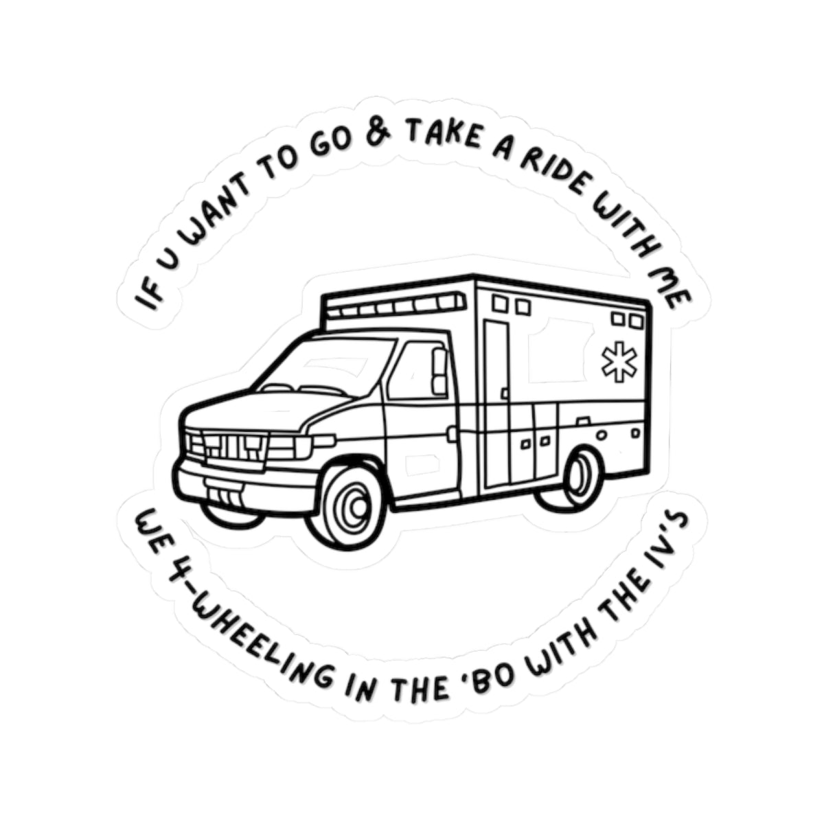 Retro Ambulance Kiss-Cut Stickers - Fun Car Decor for Adventurers