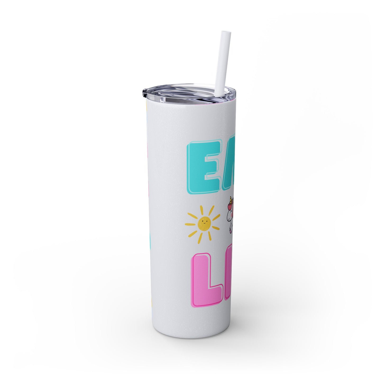 Unicorn 'EMT Life' Skinny Tumbler with Straw - 20oz Fun Drinkware