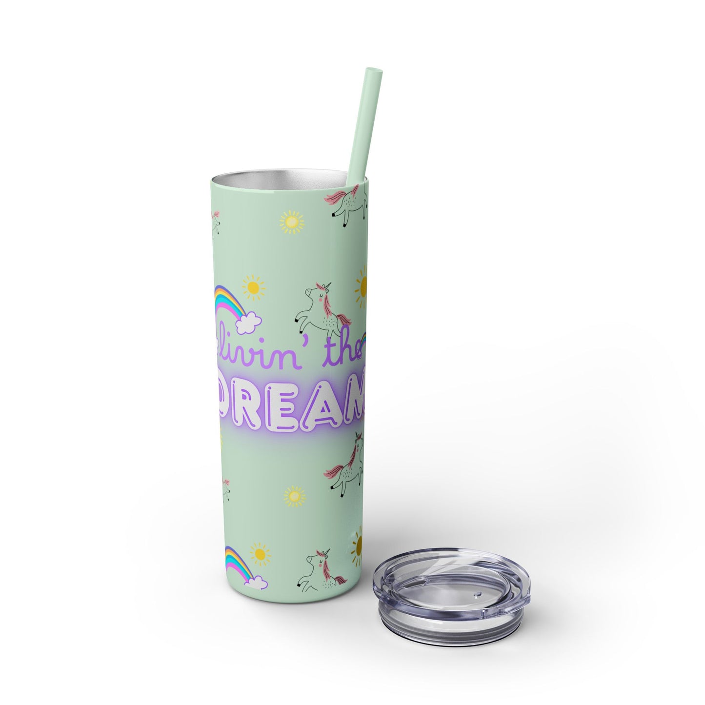 Motivational Unicorn Tumbler - 20oz "Livin' the Dream" funny gift for nurses, EMT’s, paramedics