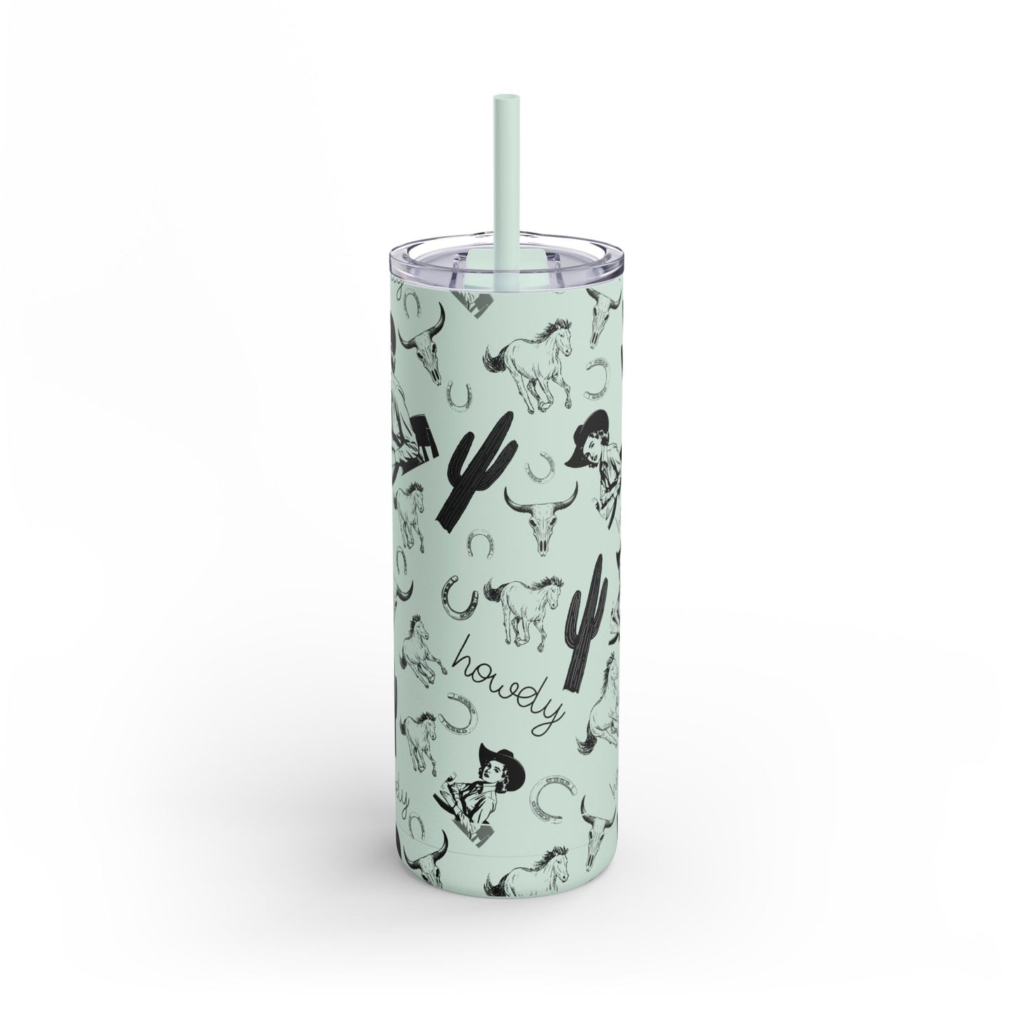 Stylish Cowgirl Tumbler - 20oz Travel Mug, Western Decor Drinkware, Gift for Rodeo Lovers, Unique Cactus Cup, Summer Accessory