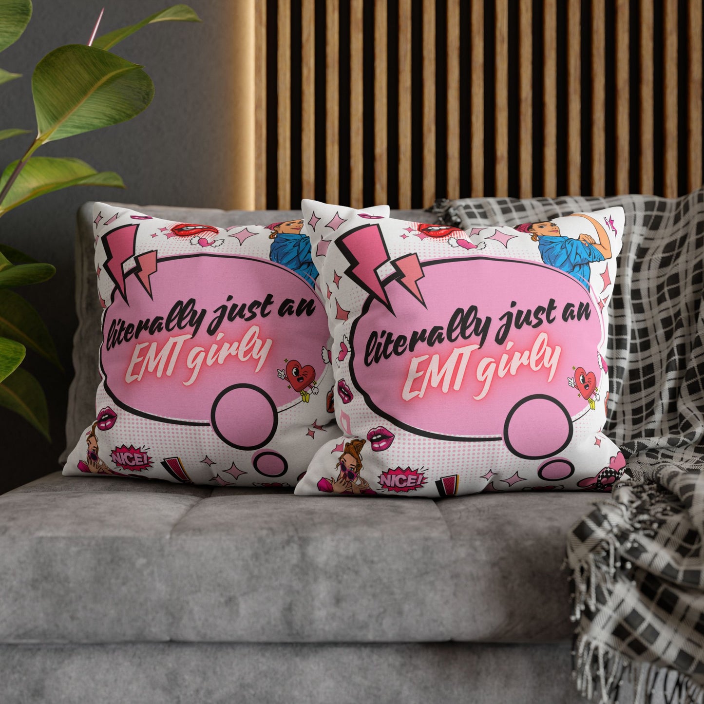 Literally Just an EMT Girly Pillowcase, Fun Decor, Gift for EMTs, Hospital Decor, Nursing Home Accent, Quirky Home Decor