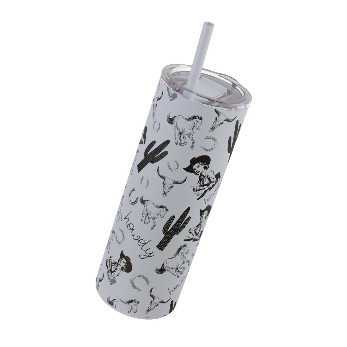 Stylish Cowgirl Tumbler - 20oz Travel Mug, Western Decor Drinkware, Gift for Rodeo Lovers, Unique Cactus Cup, Summer Accessory