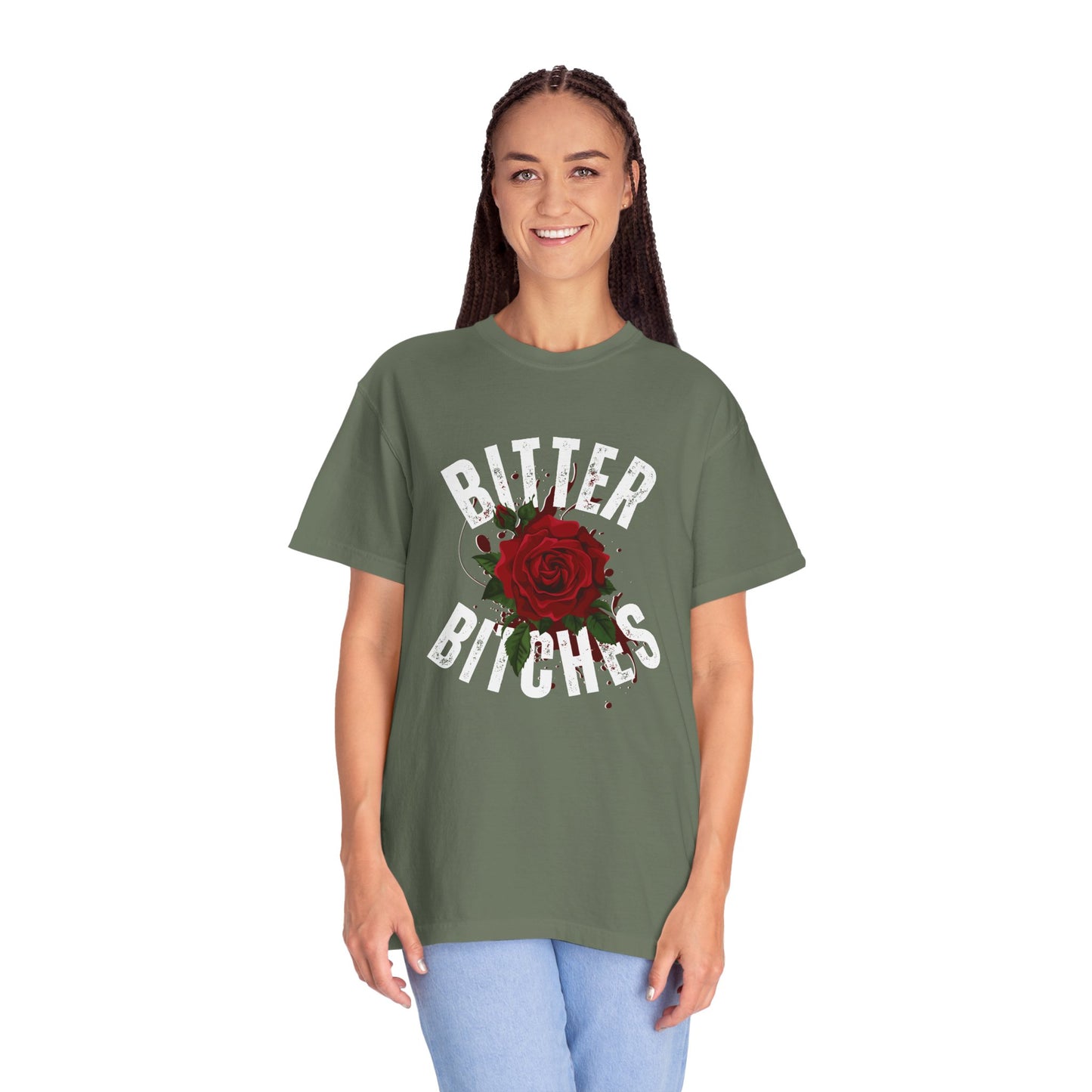 Bitter Bitches T-Shirt, Trendy Rose Graphic Tee, Unisex Apparel Gift, Casual Fashion, Statement Top, Birthday Gift, Gift for Friends