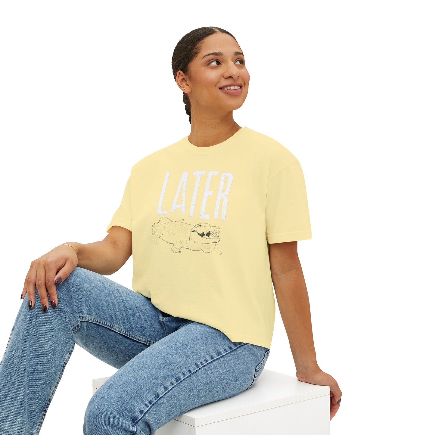 Women's Boxy Tee - 'Later Gator' Casual T-Shirt for Relaxed Vibes