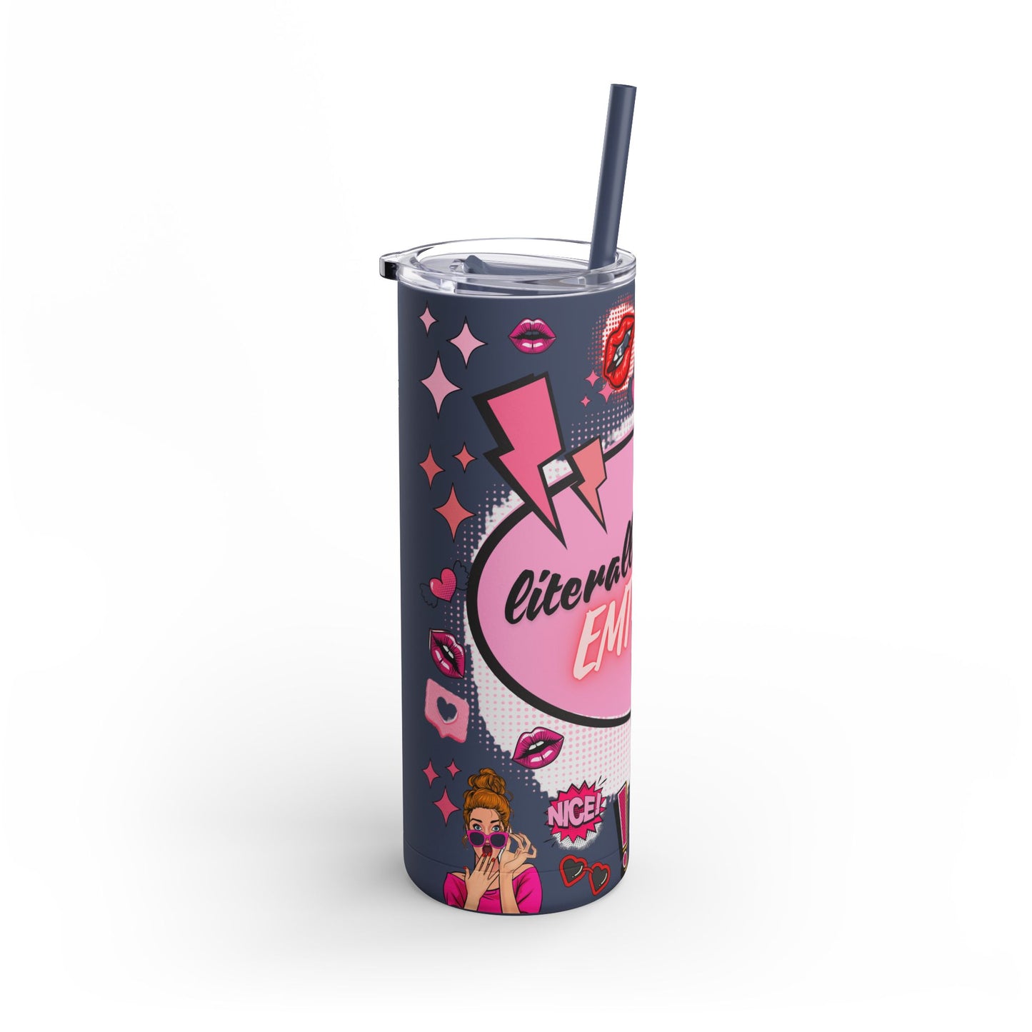 EMT Girly Skinny Tumbler - 20oz Matte Drinkware for Medical Professionals