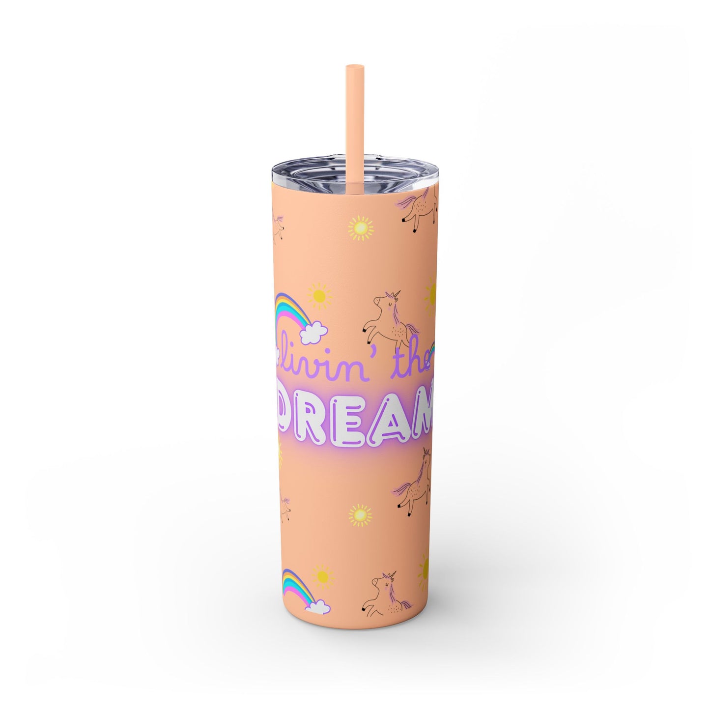 Motivational Unicorn Tumbler - 20oz "Livin' the Dream" funny gift for nurses, EMT’s, paramedics