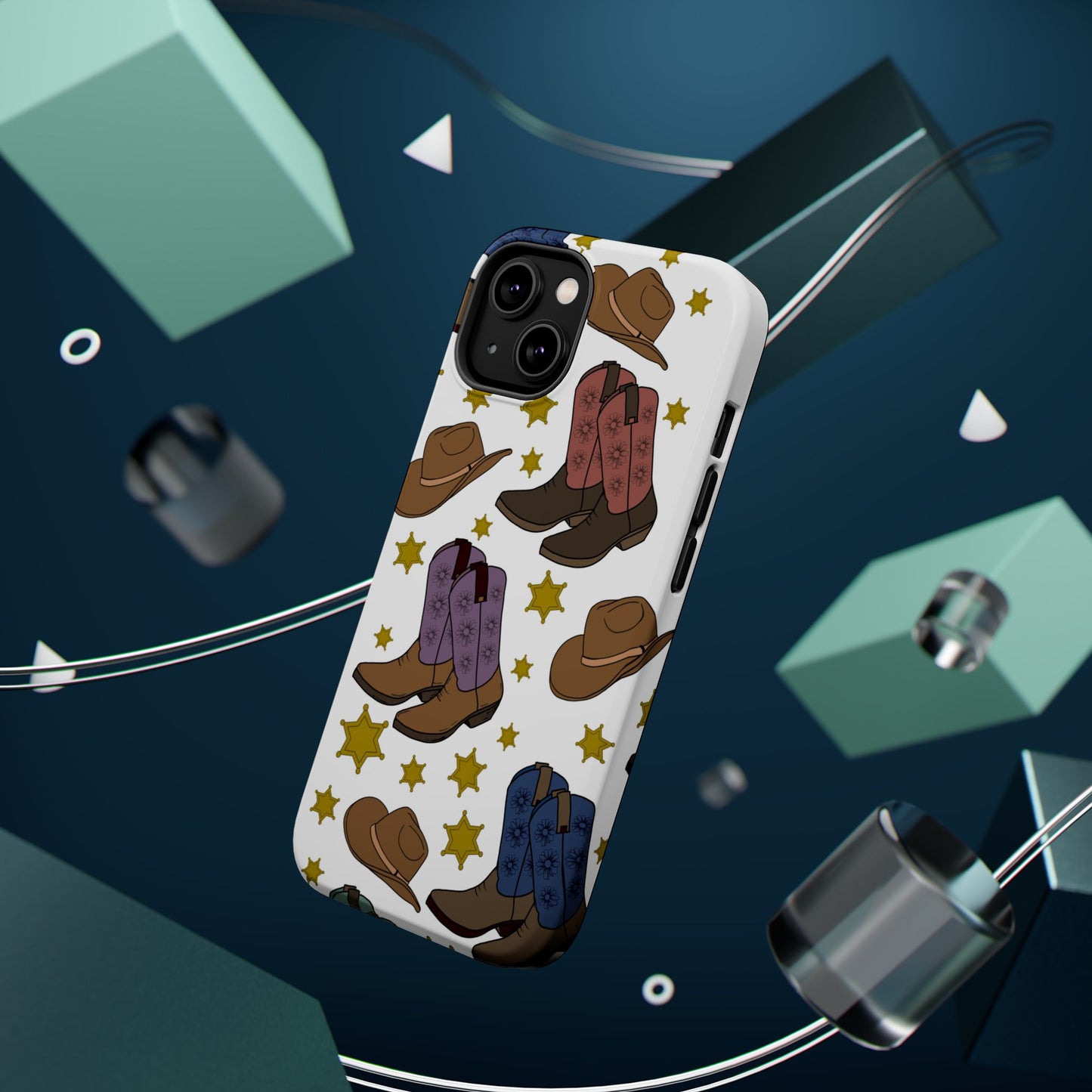 Cowboy Boots Magnetic Tough Case - Durable Phone Protection with Western Flair
