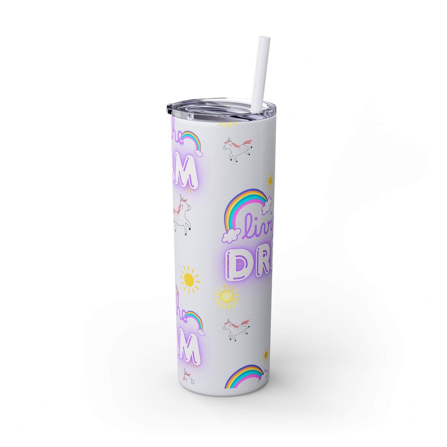 Motivational Unicorn Tumbler - 20oz "Livin' the Dream" funny gift for nurses, EMT’s, paramedics